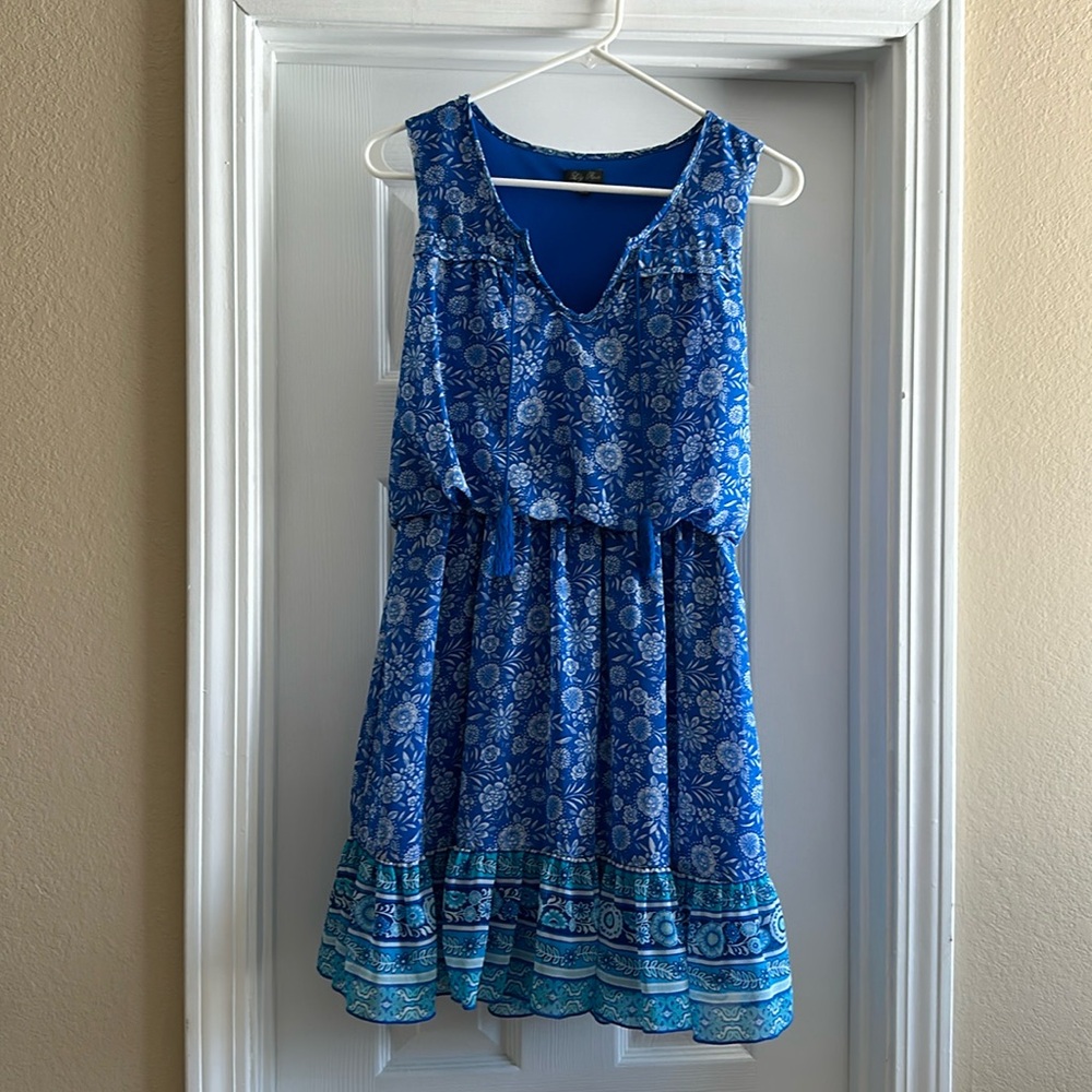 Country style blue dress